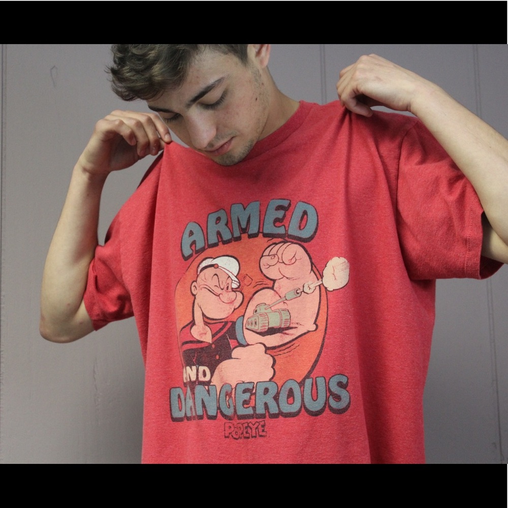 Vintage Popeye the Sailor Red Short Sleeve Tee